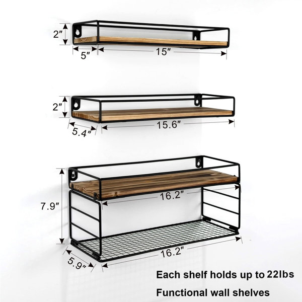 17 Stories Fazon 4 Piece Floating Shelf Wayfair Canada